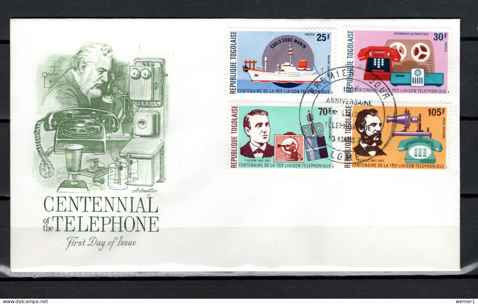 Togo 1976 Space, Telephone Centenary Set Of 4 + S/s On 2 FDC - Afrique