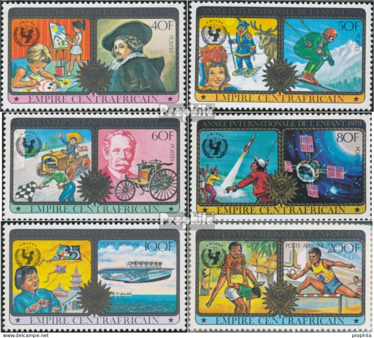 Zentralafrikanische Republik 606A-611A (kompl.Ausg.) Postfrisch 1979 Jahr Des Kindes - Centrafricaine (République)