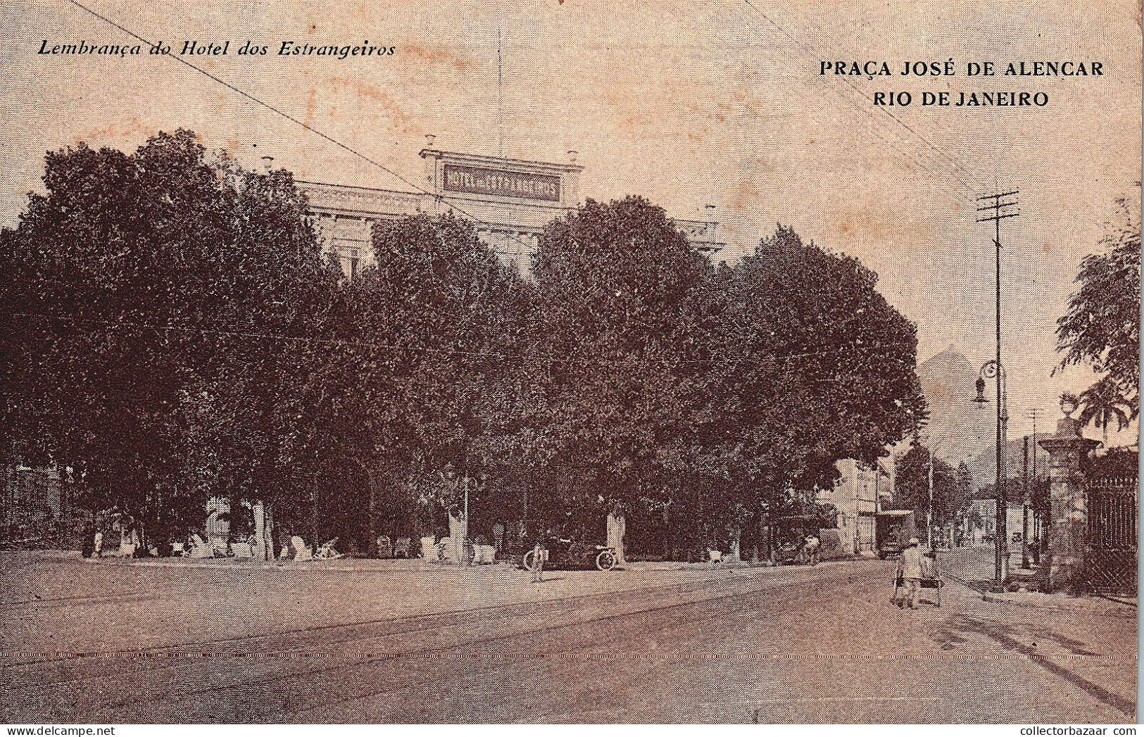 Brasil Praca Jose De Alencar Rio De Janeiro Hotel Dos Estrangeiros Rara Postcard - Rio De Janeiro