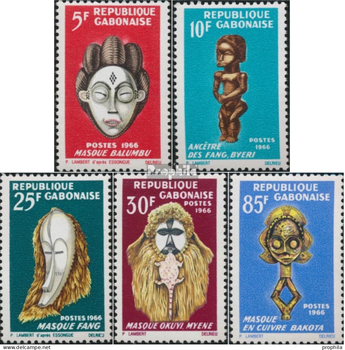 Gabun 238-242 (kompl.Ausg.) Postfrisch 1966 Kunst - Gabon