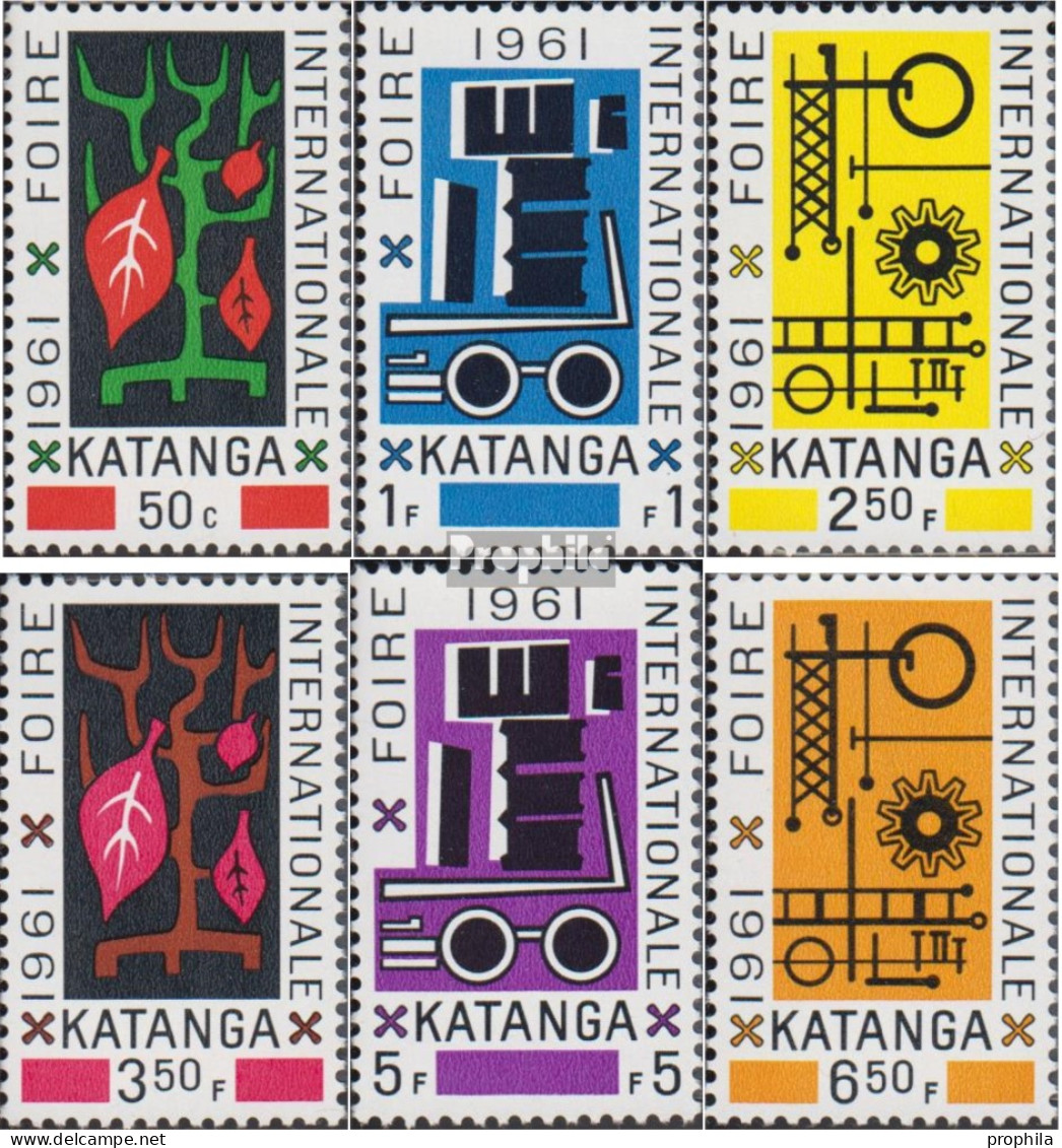 Katanga 69-74 (kompl.Ausg.) Postfrisch 1961 Messe - Katanga