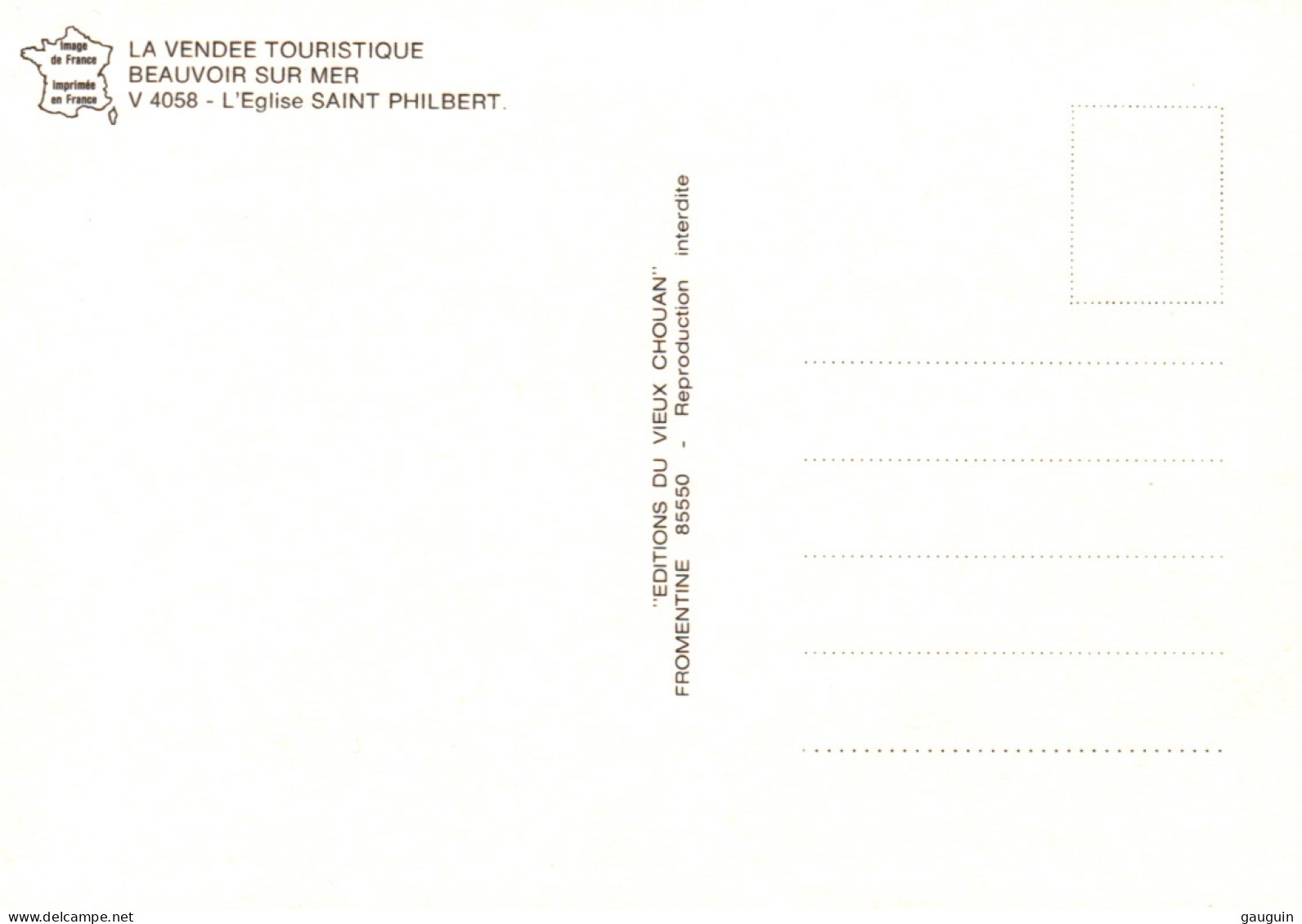 CPM - BEAUVOIR S/MER - L'église St Philbert - Edition Vieux Chouan - Beauvoir Sur Mer