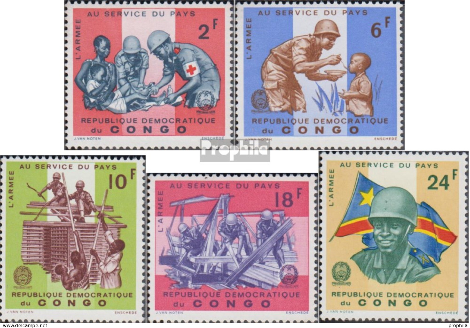 Kongo (Kinshasa) 275-279 (kompl.Ausg.) Postfrisch 1966 Einsatz Der Armee - Ongebruikt