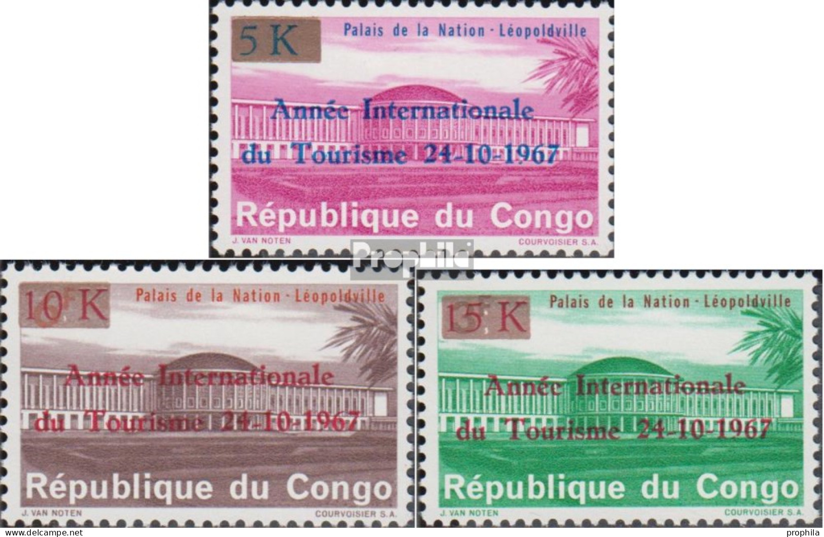 Kongo (Kinshasa) 306-308 (kompl.Ausg.) Postfrisch 1968 Jahr Des Tourismus - Ungebraucht