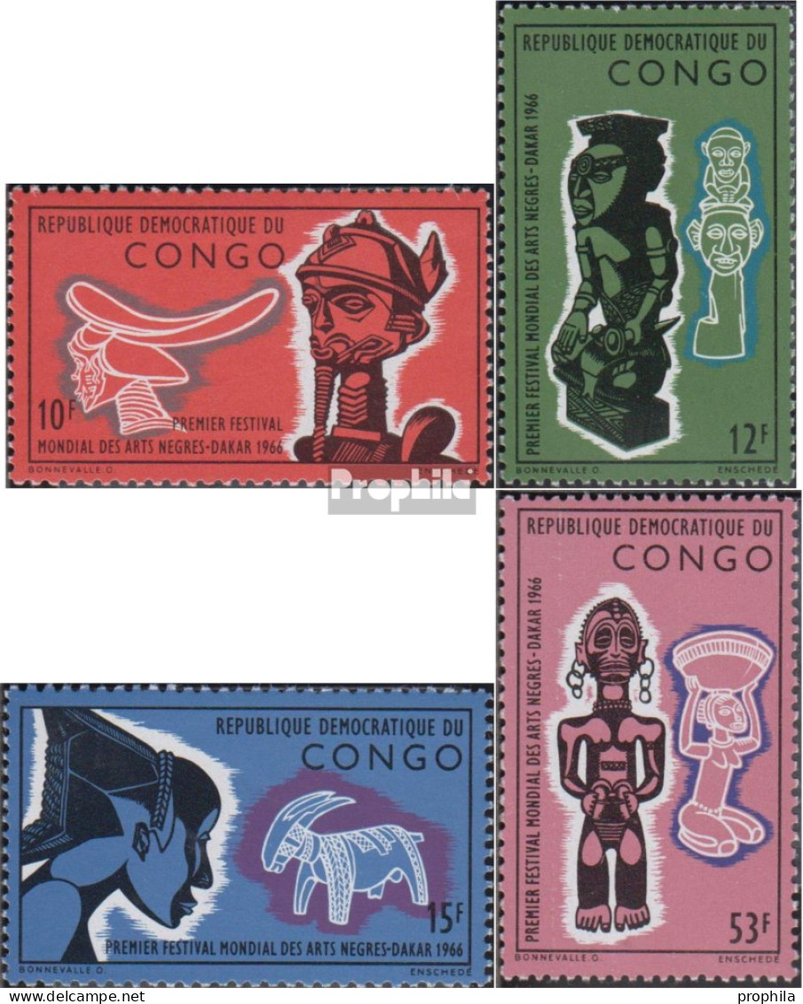 Kongo (Kinshasa) 254-257 (kompl.Ausg.) Postfrisch 1966 Weltfestival Kunst - Nuevas/fijasellos