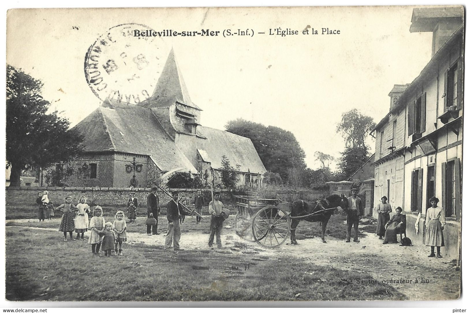 BELLEVILLE SUR MER - L'Eglise Et La Place - Autres & Non Classés