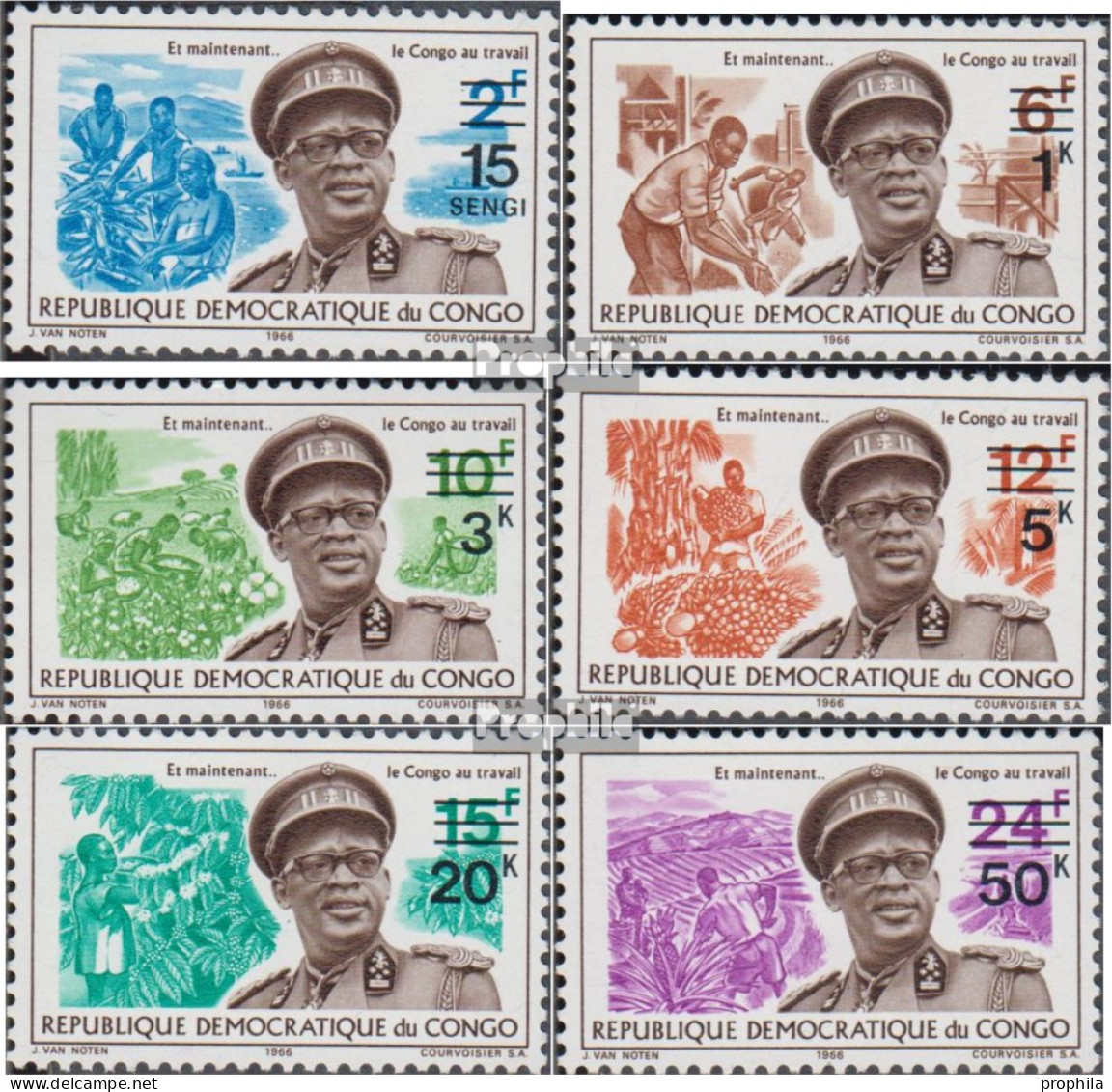 Kongo (Kinshasa) 316-321 (kompl.Ausg.) Postfrisch 1968 Freimarken - Ongebruikt