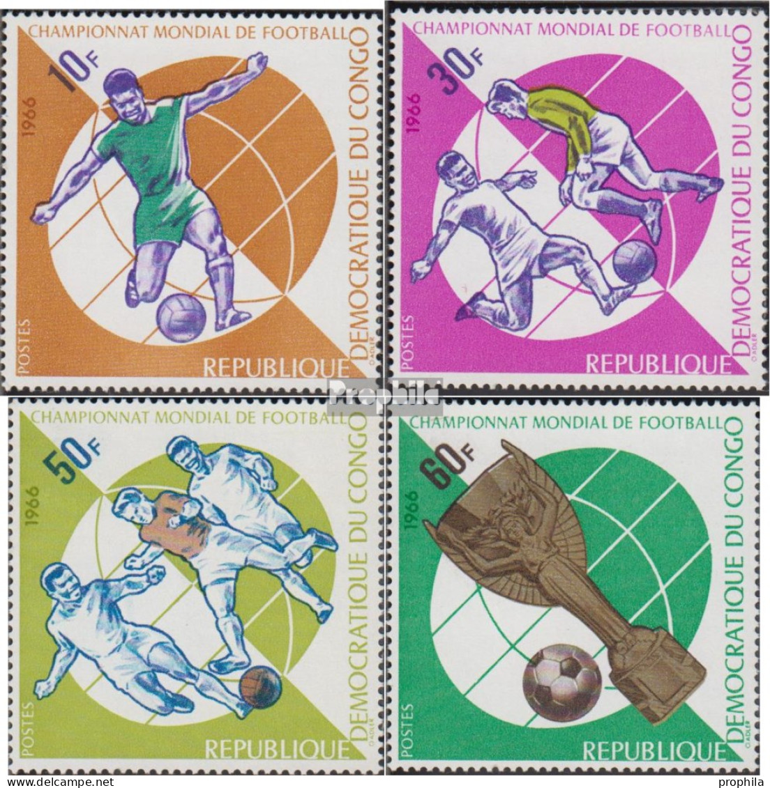 Kongo (Kinshasa) 271-274 (kompl.Ausg.) Postfrisch 1966 Fussball WM England - Mint/hinged