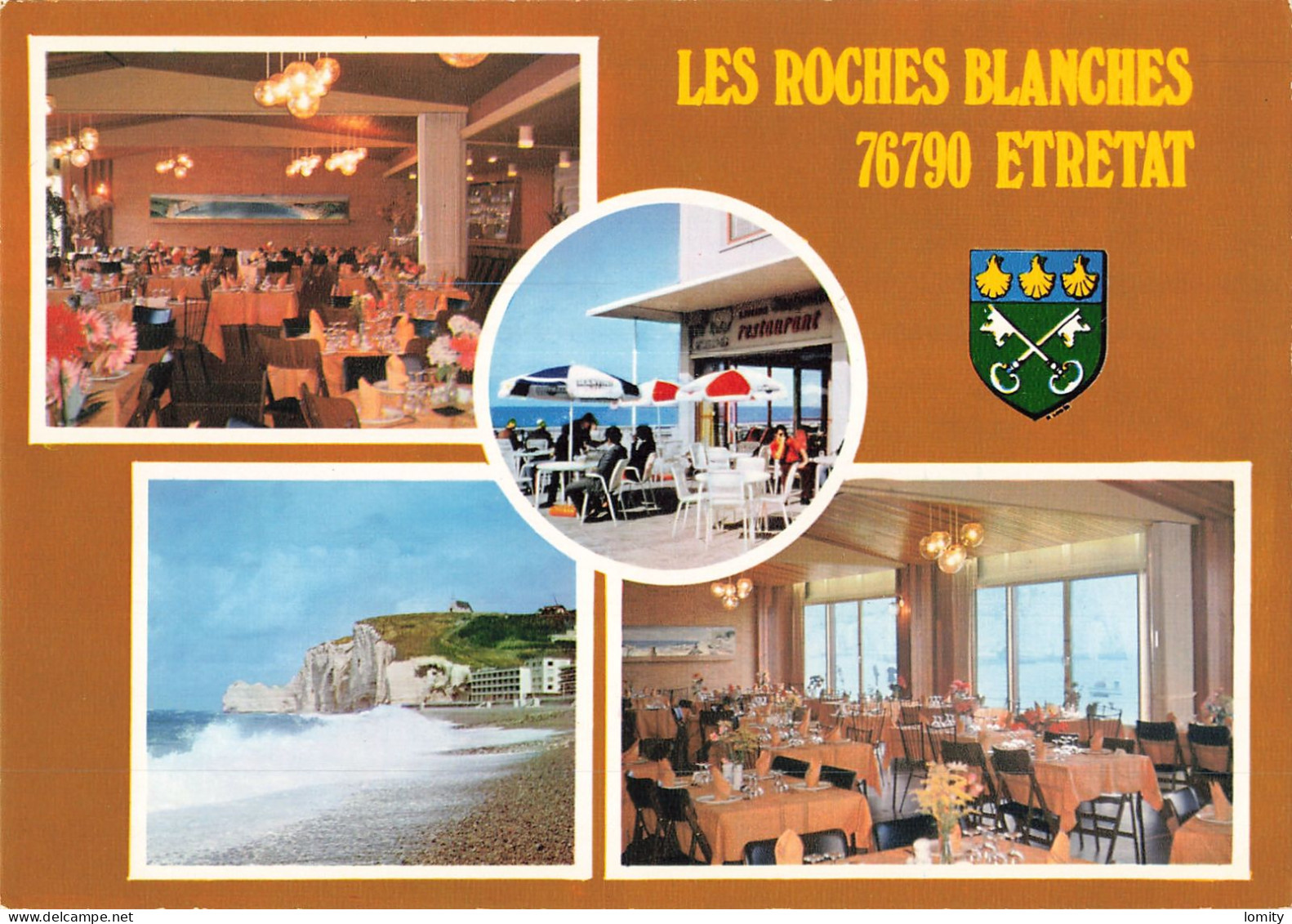 76 Etretat Bar Restaurant Les Roches Blanches CPM Vue Unique Sur Les Falaises - Etretat