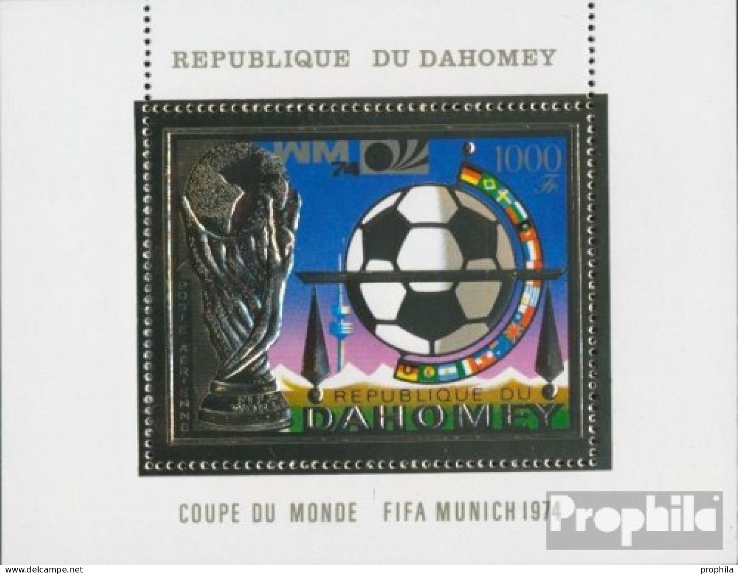 Dahomey Block37A (kompl.Ausg.) Postfrisch 1974 Fußball - Benin - Dahomey (1960-...)