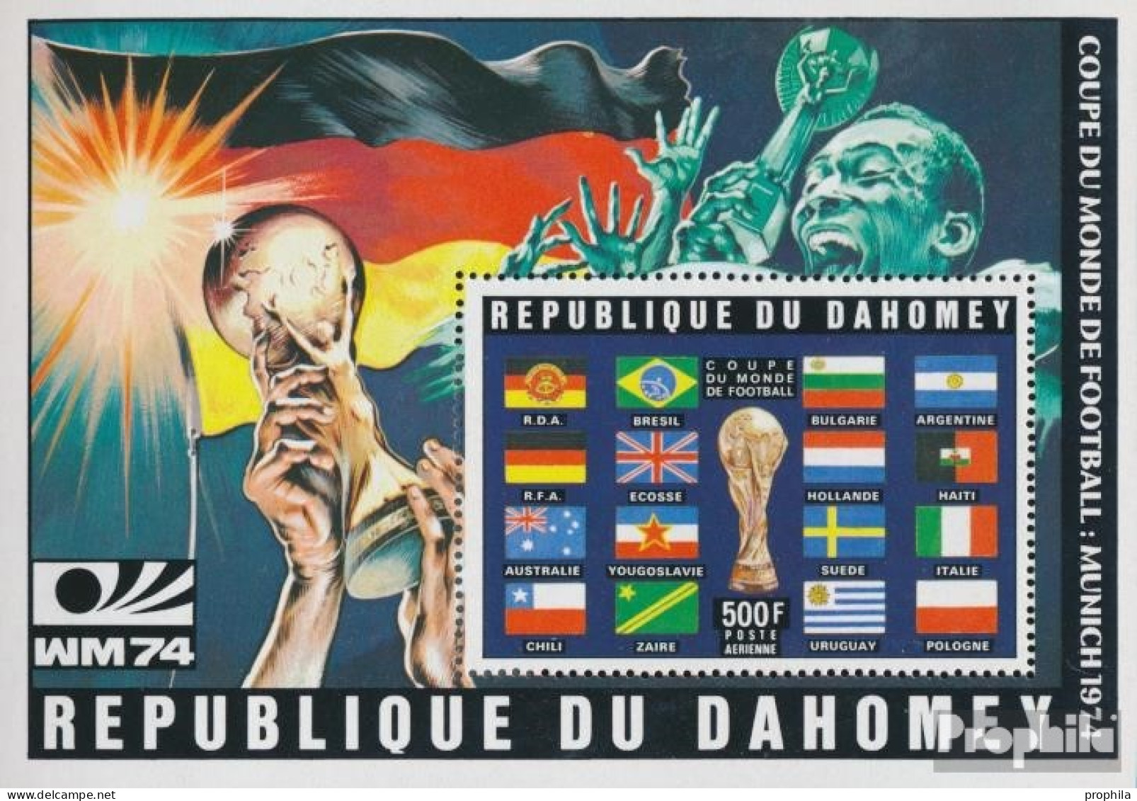 Dahomey Block23A (kompl.Ausg.) Postfrisch 1974 Fußball - Bénin – Dahomey (1960-...)