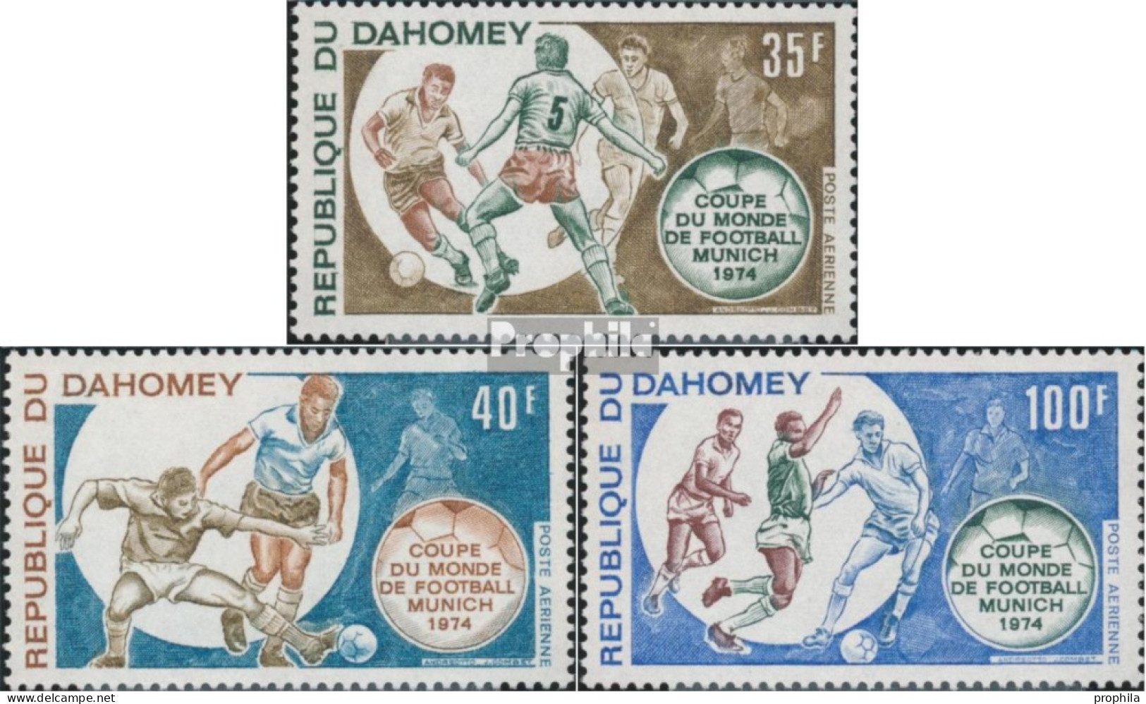 Dahomey 539-541 (kompl.Ausg.) Postfrisch 1974 Fußball - Benin – Dahomey (1960-...)