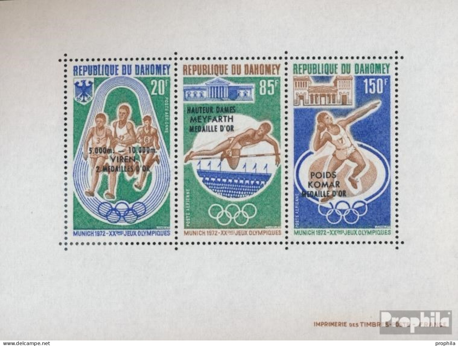 Dahomey Block20 (kompl.Ausg.) Postfrisch 1972 Medaillengewinner - Bénin – Dahomey (1960-...)