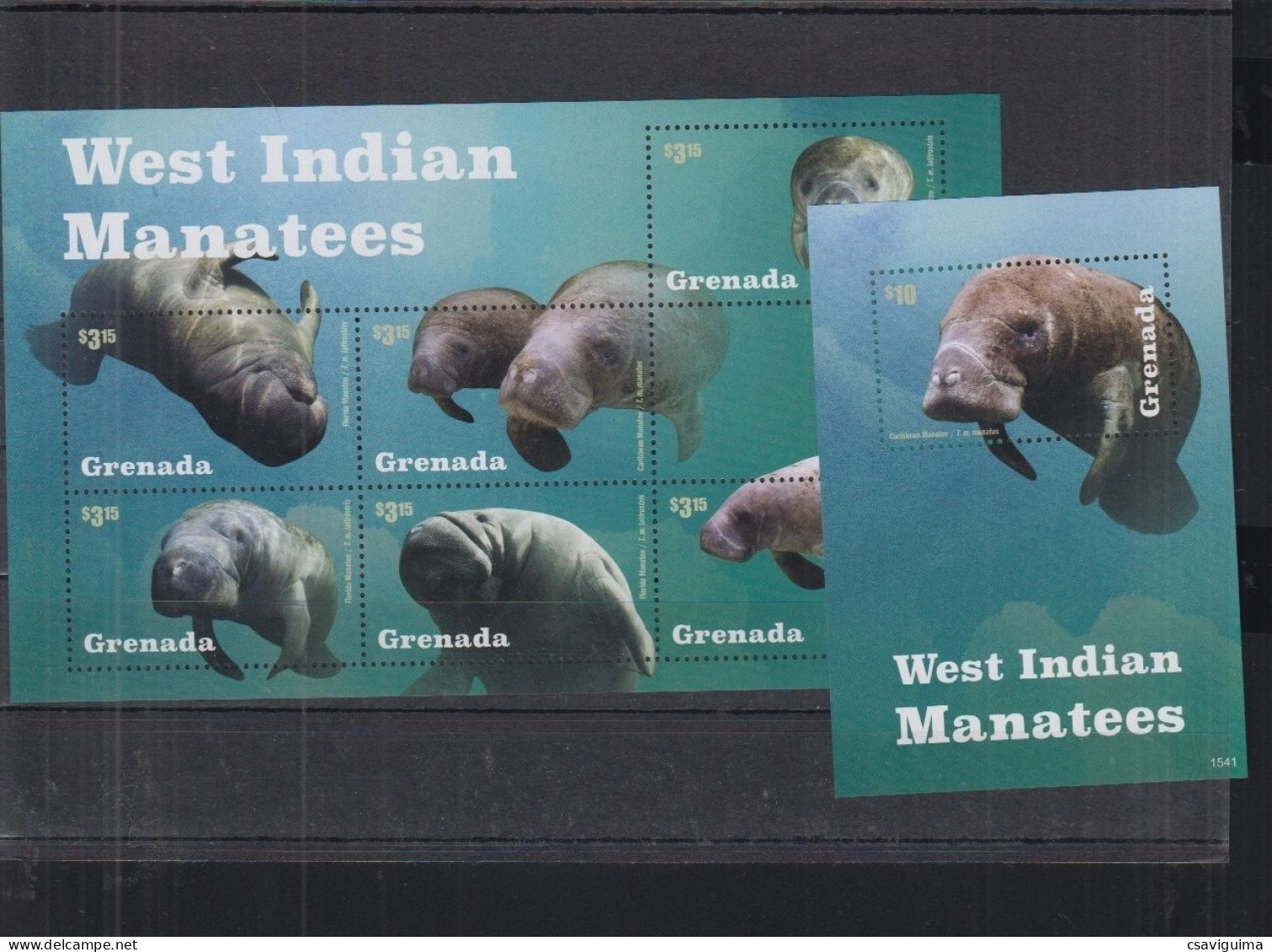Grenada - 2015 - Manatees - Yv 5786/91 + Bf 821 - Other & Unclassified