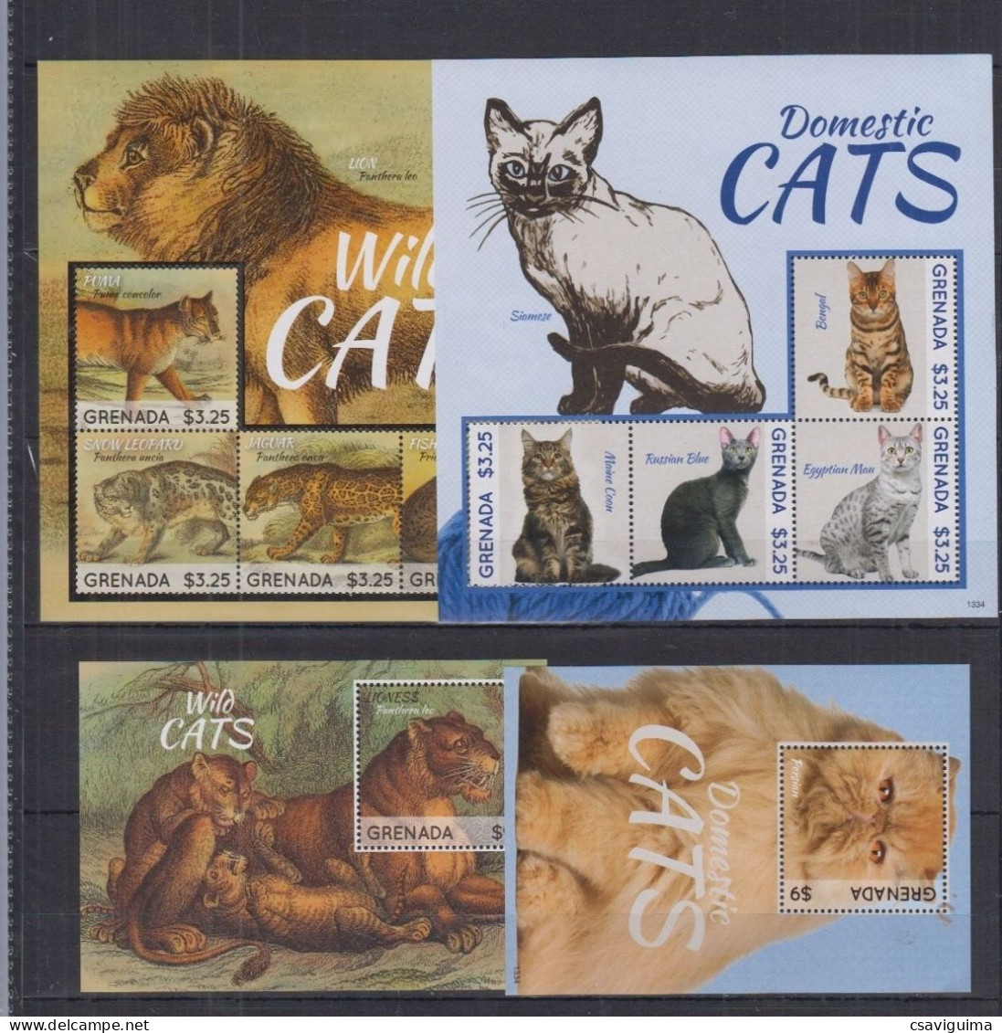 Grenada - 2013 - Cats - Yv 5543A/H + Bf 775B/C - Andere & Zonder Classificatie