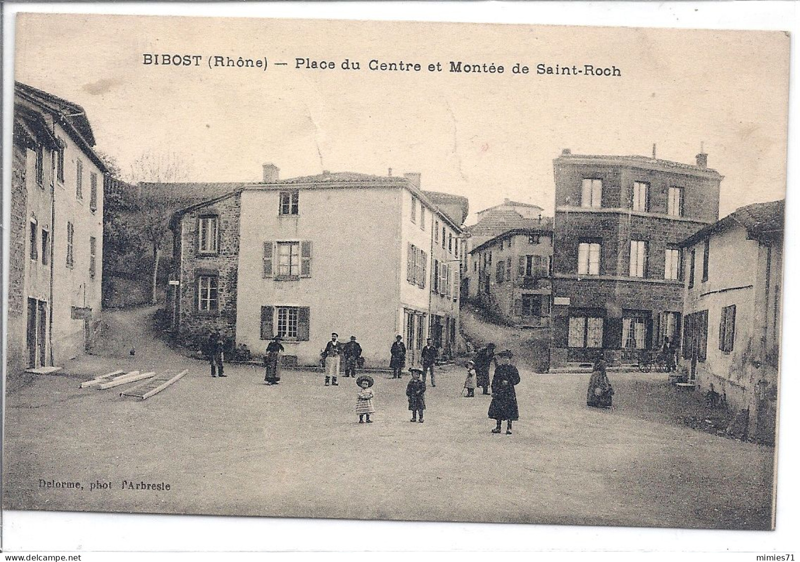 CPA 69 BIBOST Place Du Centre Et Montée De Saint Roch - Otros & Sin Clasificación