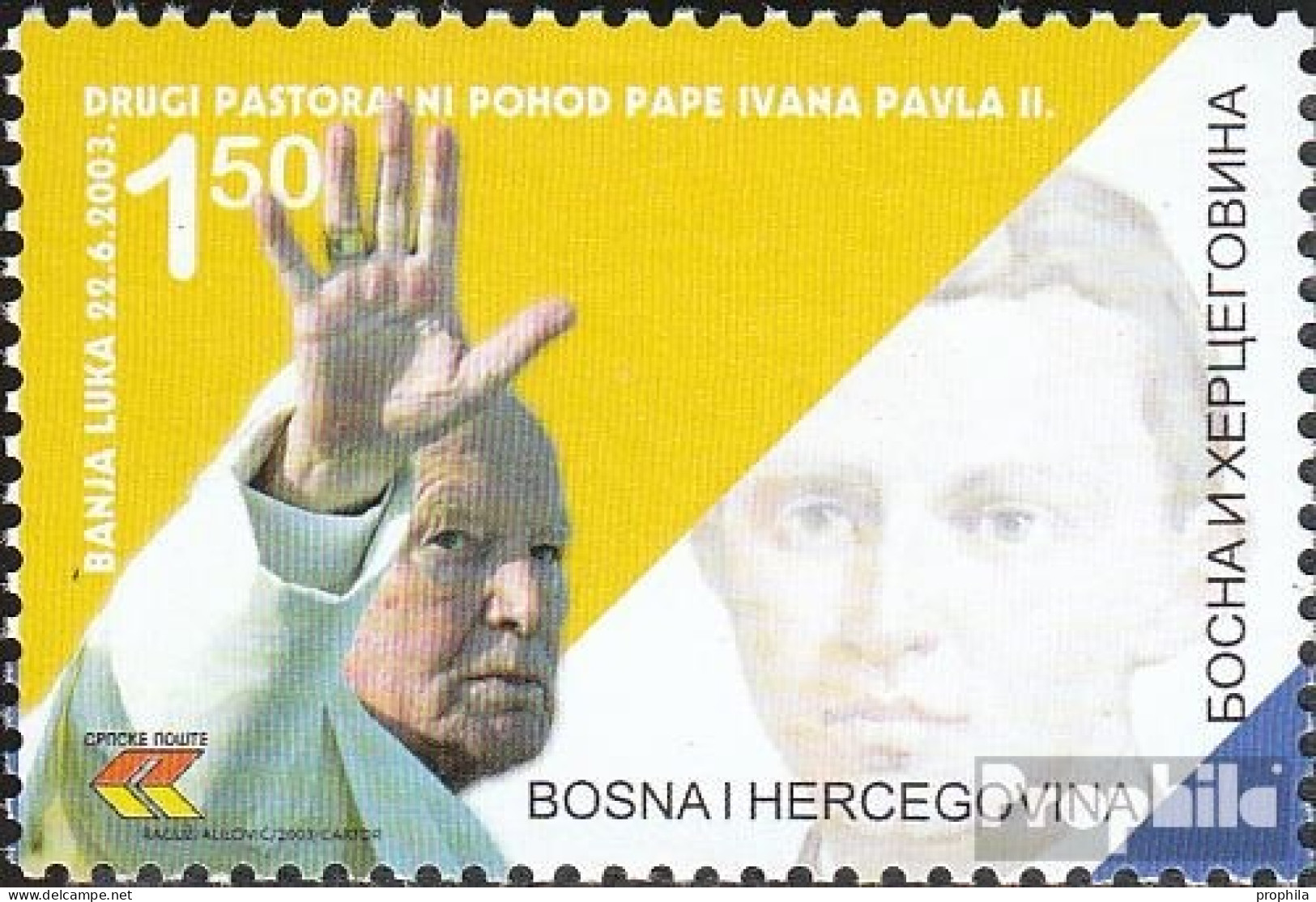 Bosnien - Serbische Republ. 278 (kompl.Ausg.) Postfrisch 2003 Papst Johannes Paul II. - Serbia