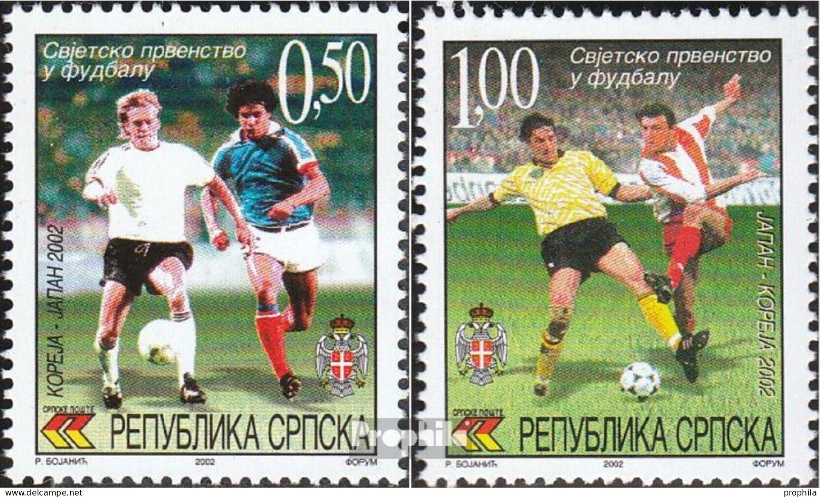 Bosnien - Serbische Republ. 243-244 (kompl.Ausg.) Postfrisch 2002 Fußball-WM - Bosnia Herzegovina