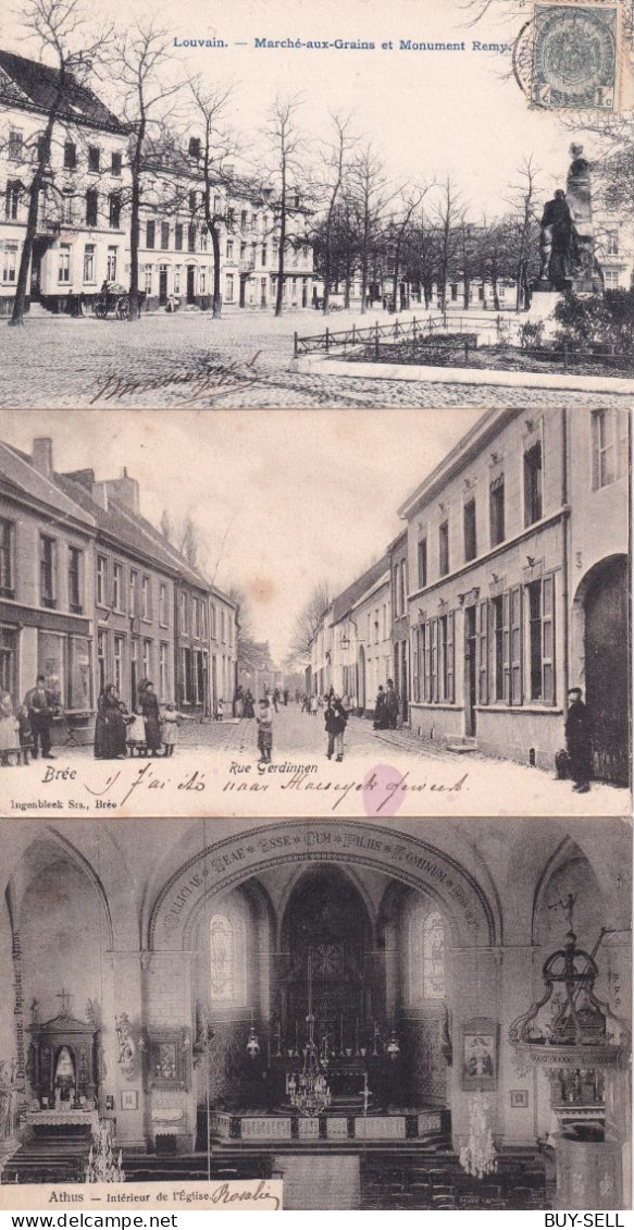 BELGIQUE - 11 CARTES - AVEC RARES - TOUTE BELGIQUE - LOUVAIN/ BRE/ ATHUS.................. - Andere & Zonder Classificatie