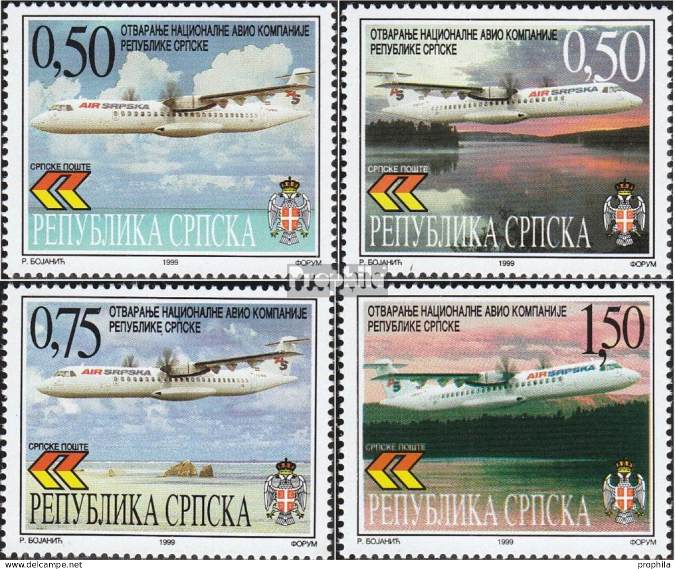 Bosnien - Serbische Republ. 119-122 (kompl.Ausg.) Postfrisch 1999 Fluggesellschaft - Bosnia And Herzegovina