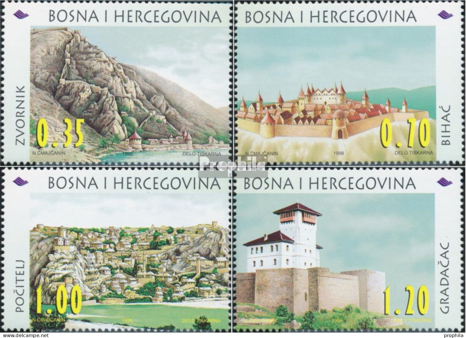 Bosnien-Herzegowina 124-127 (kompl.Ausg.) Postfrisch 1998 Alte Städte - Bosnia And Herzegovina