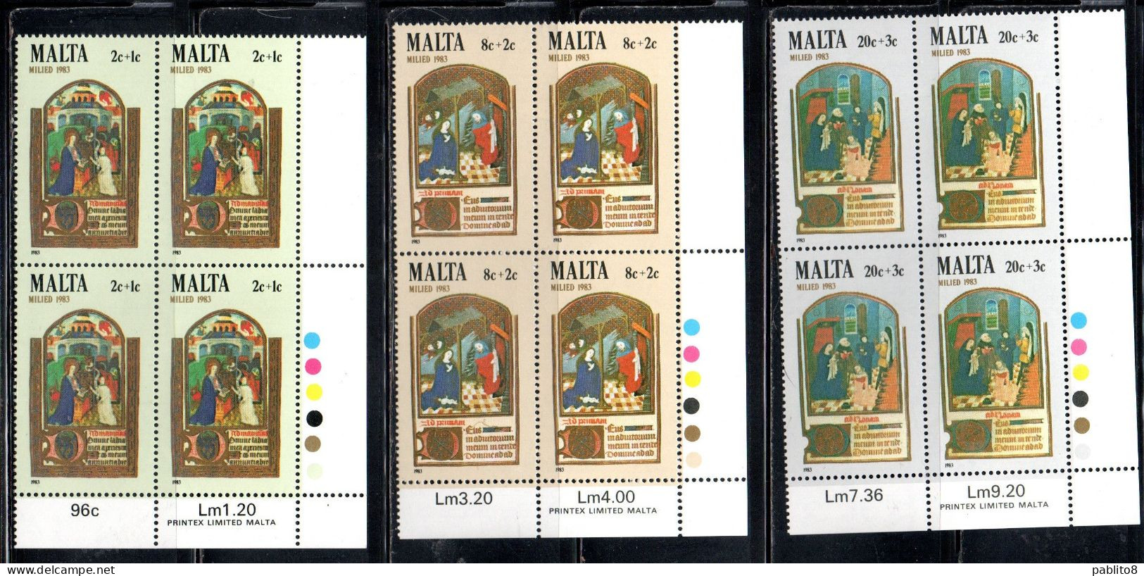 MALTA 1983 CHRISTMAS NATALE NOEL WEIHNACHTEN NAVIDAD NATAL COMPLETE SET SERIE COMPLETA MNH - Malte