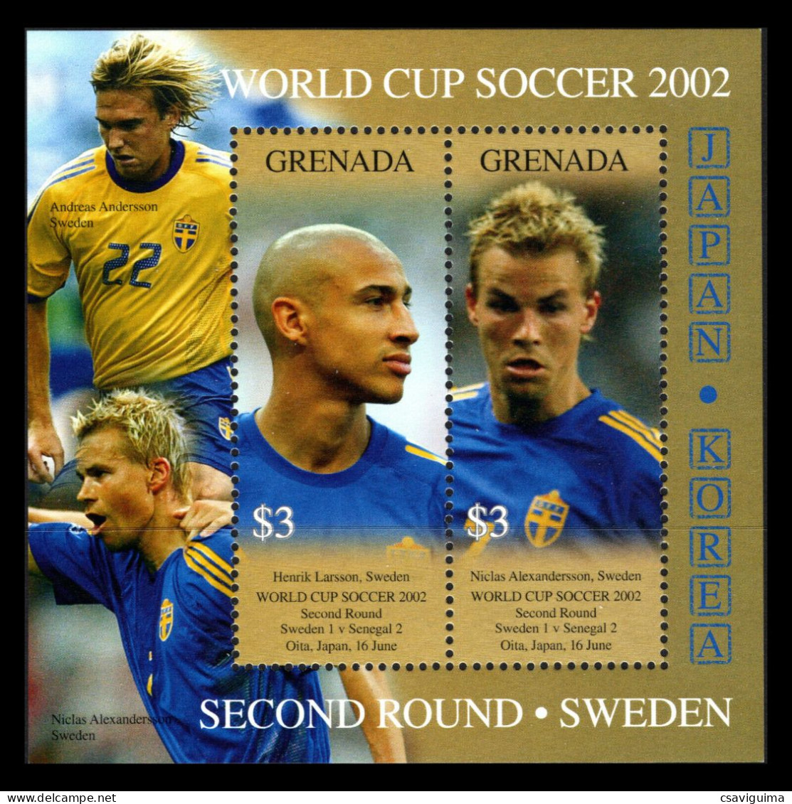 Grenada - 2002 - World Cup: Sweden - Yv Bf 635 - 2002 – Zuid-Korea / Japan