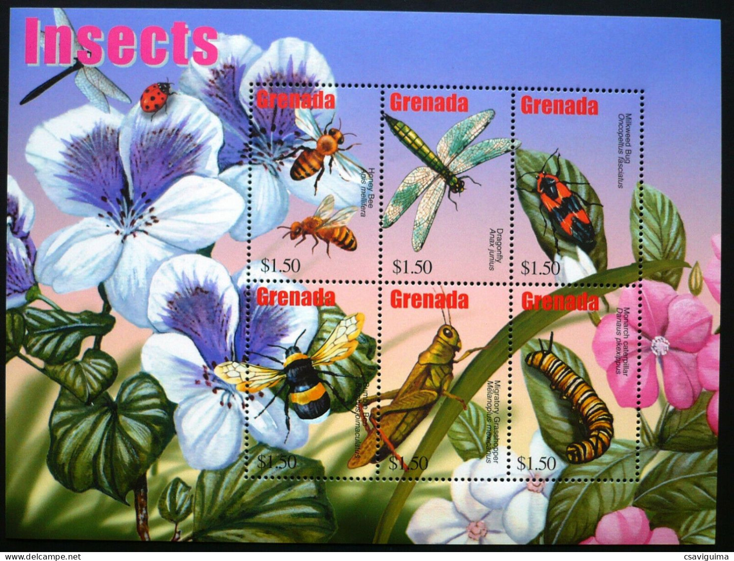 Grenada - 2002 - Insects Bees - Yv 4338/43 - Abejas