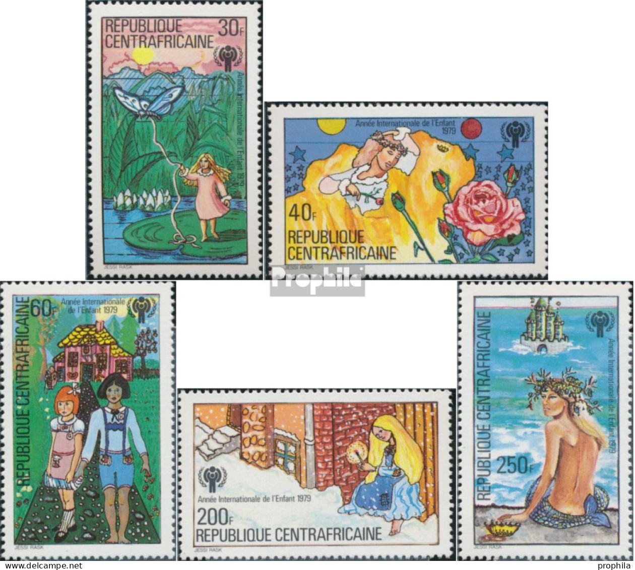 Zentralafrikanische Republik 643-647 (kompl.Ausg.) Postfrisch 1979 Jahr Des Kindes: Märchen - Unused Stamps