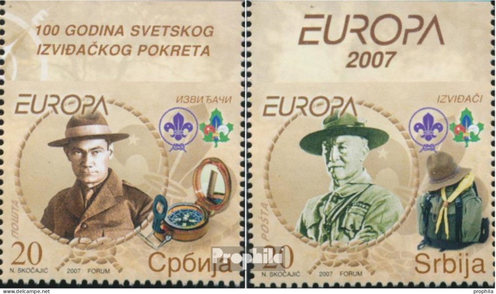 Serbien 196Do-197Do (kompl.Ausg.) Postfrisch 2007 Pfadfinder - Serbia