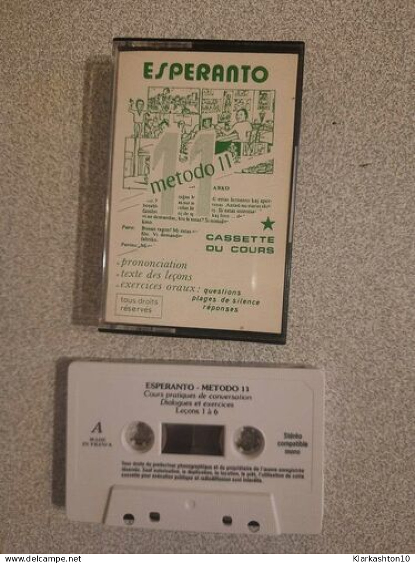 K7 Audio : Metodo 11 : Cours Esperanto - Cassettes Audio