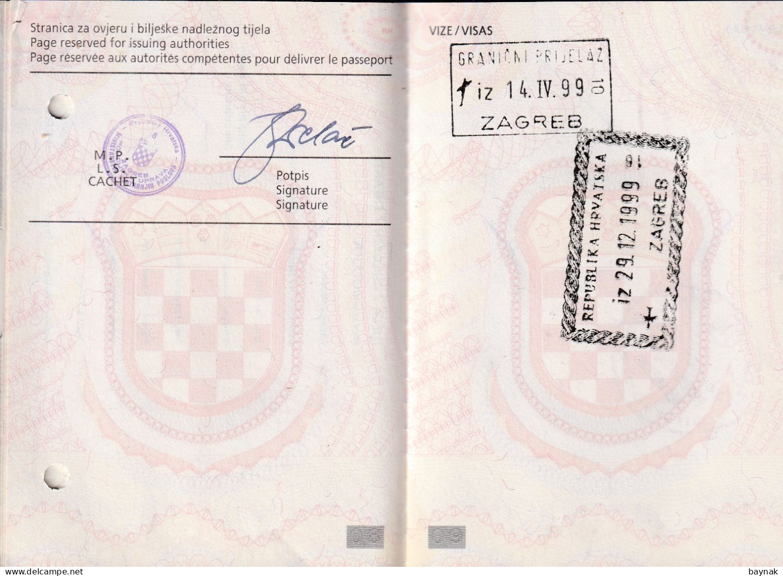 C143 -   CROATIA  - PASSPORT  -  I. MODEL  -  LADY  - 1992  - VISA: ISRAEL, UK, MALTA, IRELAND, MOROCCO -  SUPER QUALITY - Historische Documenten