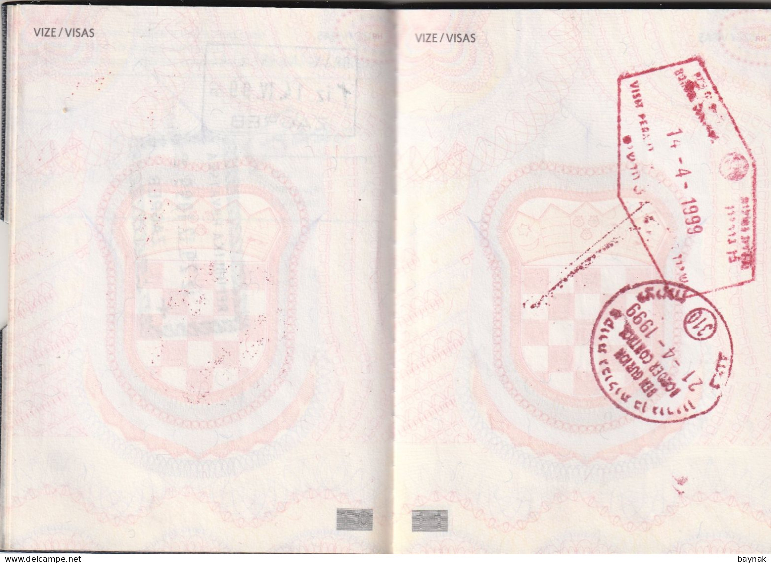 C143 -   CROATIA  - PASSPORT  -  I. MODEL  -  LADY  - 1992  - VISA: ISRAEL, UK, MALTA, IRELAND, MOROCCO -  SUPER QUALITY - Historische Dokumente