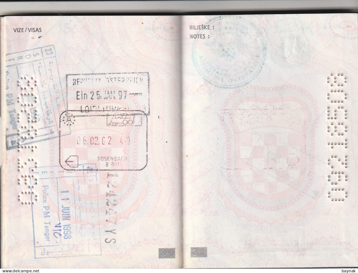 C143 -   CROATIA  - PASSPORT  -  I. MODEL  -  LADY  - 1992  - VISA: ISRAEL, UK, MALTA, IRELAND, MOROCCO -  SUPER QUALITY