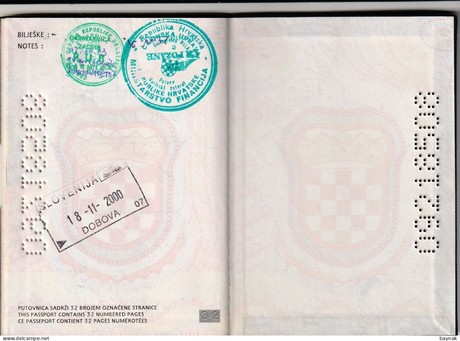 C143 -   CROATIA  - PASSPORT  -  I. MODEL  -  LADY  - 1992  - VISA: ISRAEL, UK, MALTA, IRELAND, MOROCCO -  SUPER QUALITY