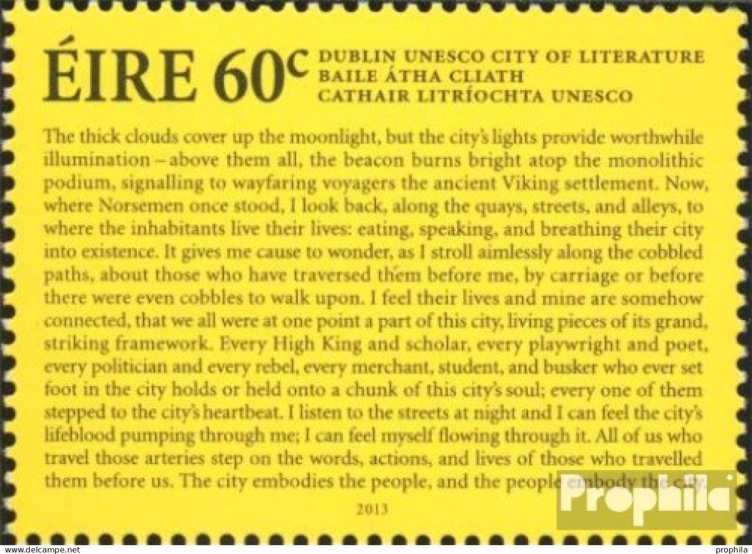 Irland 2053 (kompl.Ausg.) Postfrisch 2013 UNESCO Stadt Der Weltliteratur - Unused Stamps