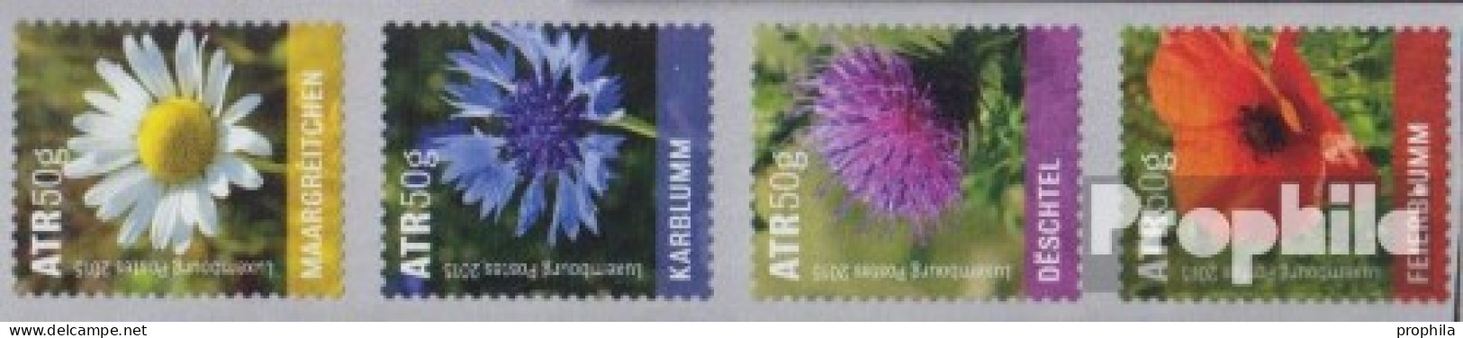 Luxemburg 2075-2078 Viererstreifen (kompl.Ausg.) Postfrisch 2015 Feldblumen - Neufs