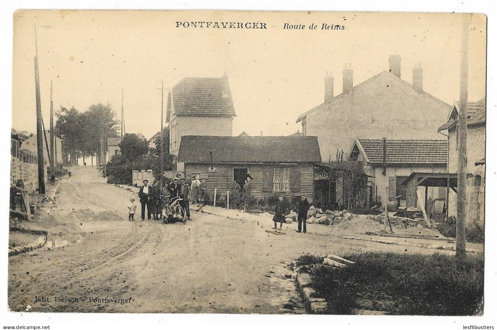 CPA 51 PONTFAVERGER Route De Reims - Other & Unclassified
