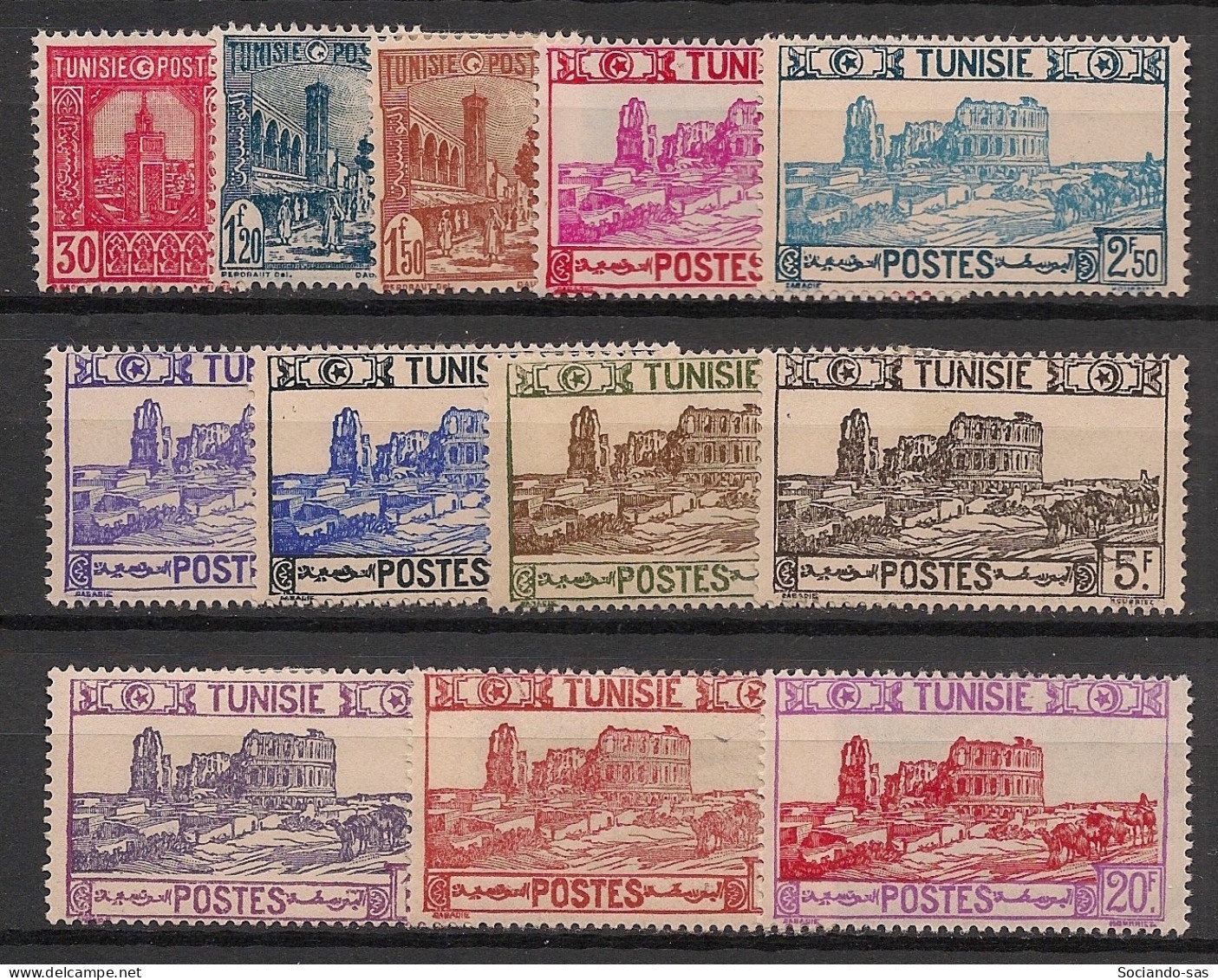 TUNISIE - 1941-45 - N°YT. 232 à 243 - Série Complète - Neuf Luxe** / MNH / Postfrisch - Ungebraucht