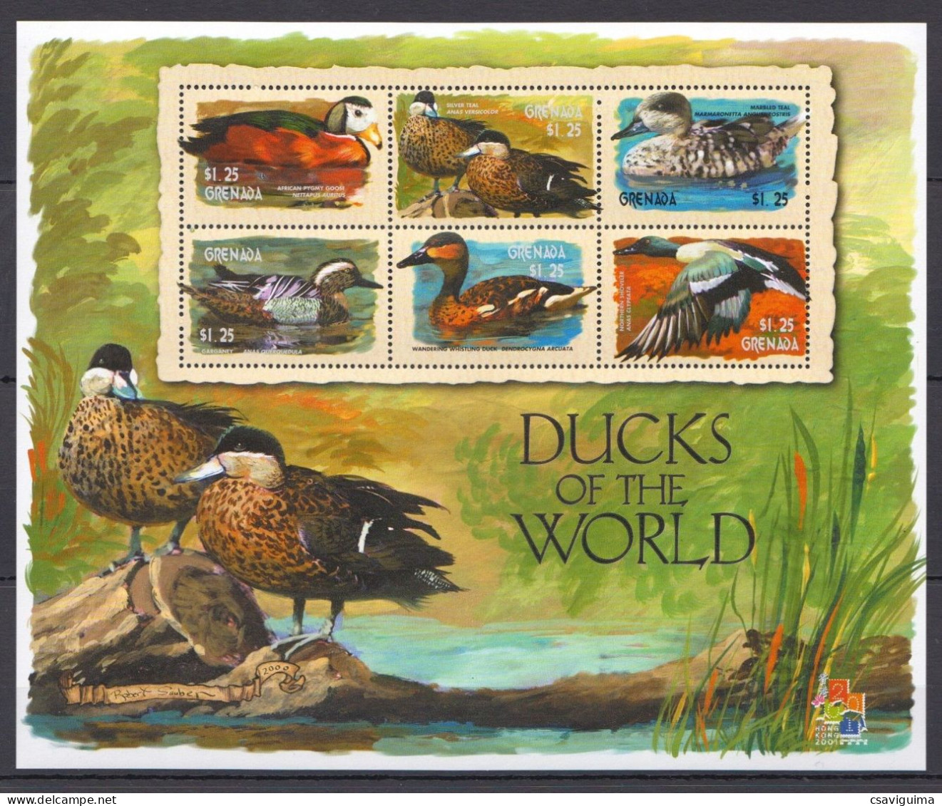 Grenada - 2001 - Birds: Ducks Of The World - Yv 3851/56 - Entenvögel