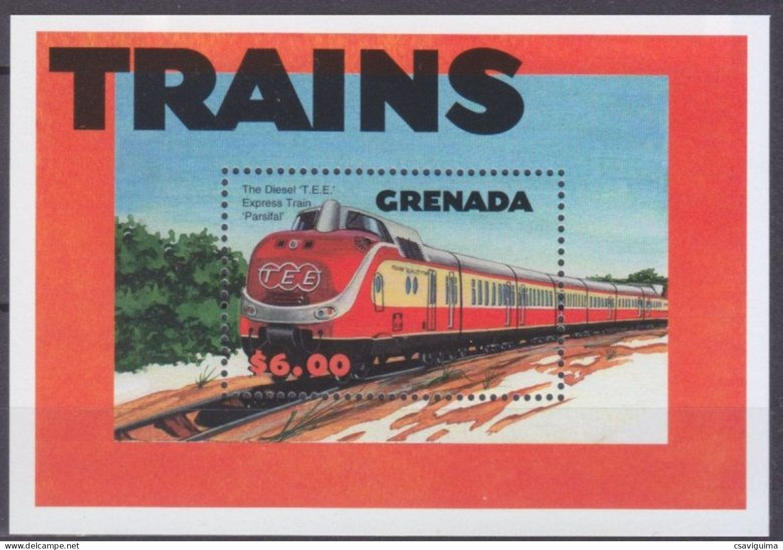 Grenada - 2000 - Trains - Yv Bf 565 - Treinen