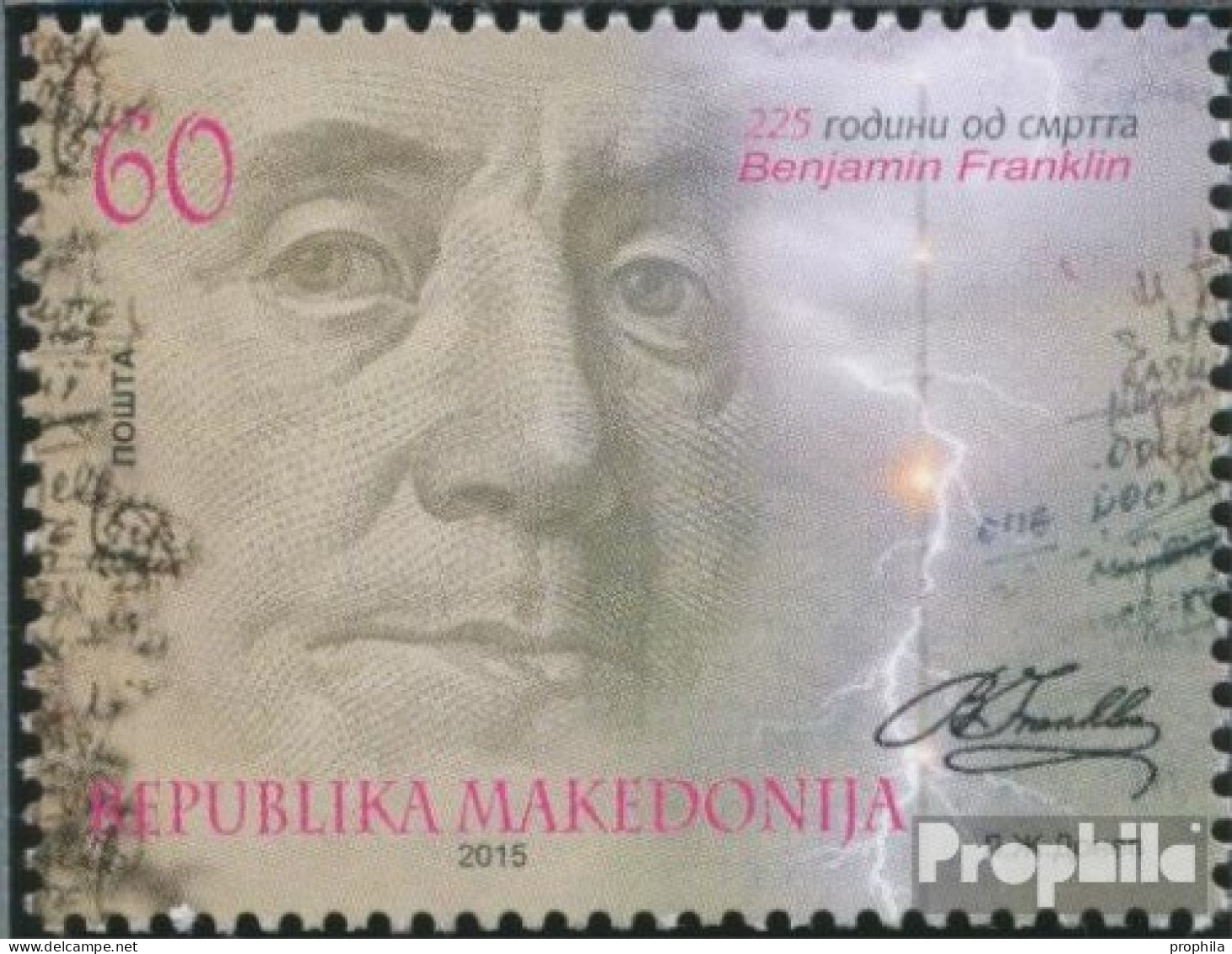 Makedonien 726 (kompl.Ausg.) Postfrisch 2015 Benjamin Franklin - Macedonia