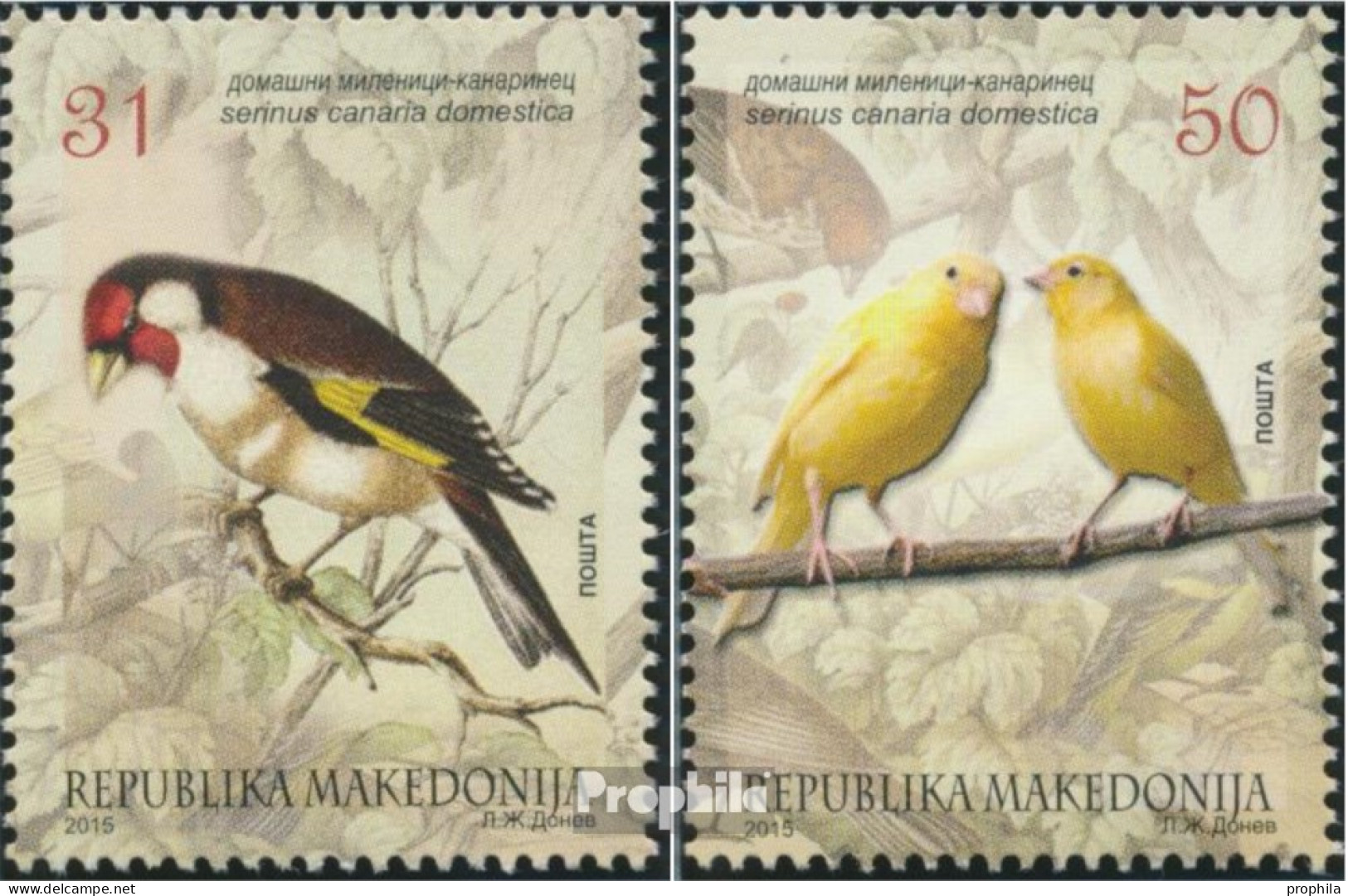 Makedonien 721-722 (kompl.Ausg.) Postfrisch 2015 Singvögel - Macedonie