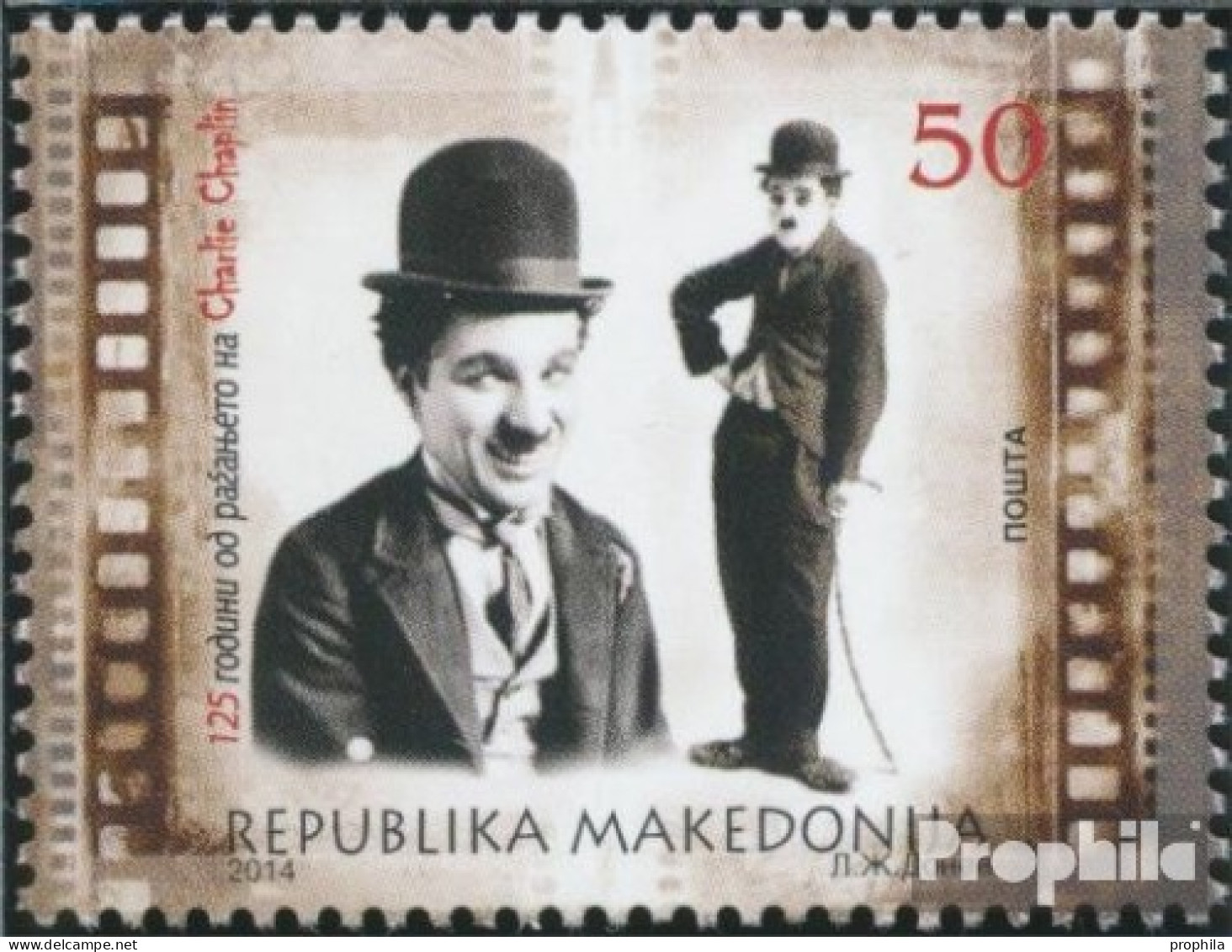 Makedonien 714 (kompl.Ausg.) Postfrisch 2015 Charlie Chaplin - Macedonie