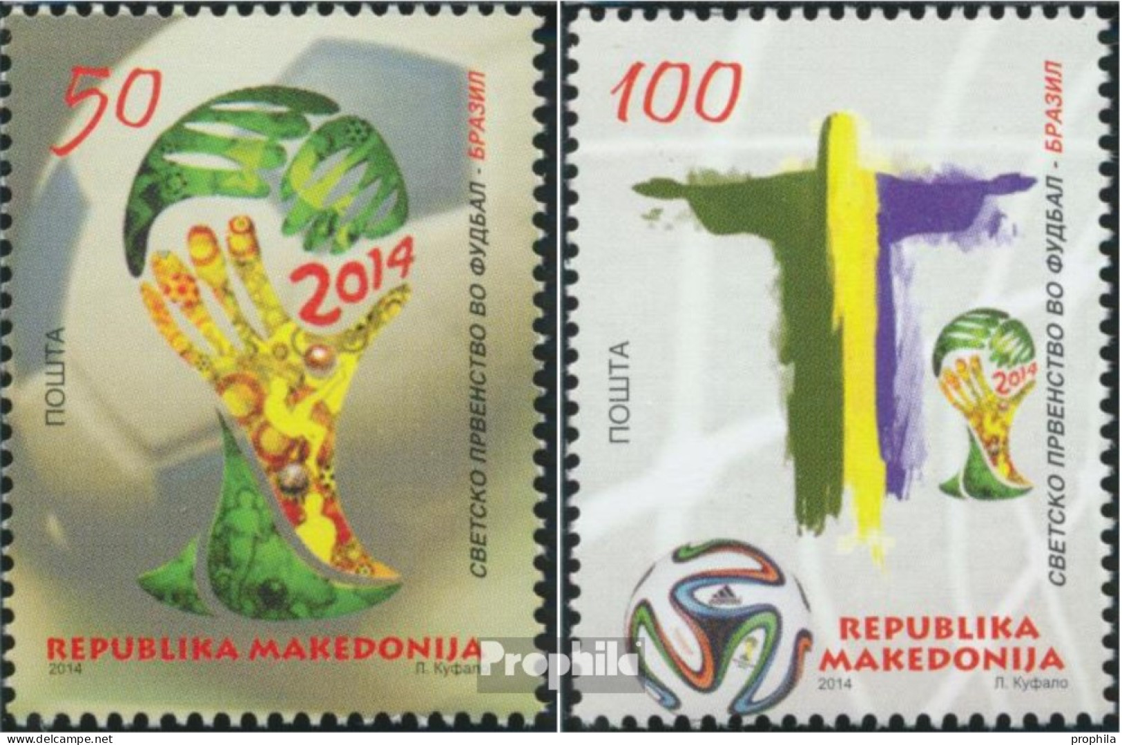 Makedonien 702-703 (kompl.Ausg.) Postfrisch 2014 Fußball WM - Macedonia