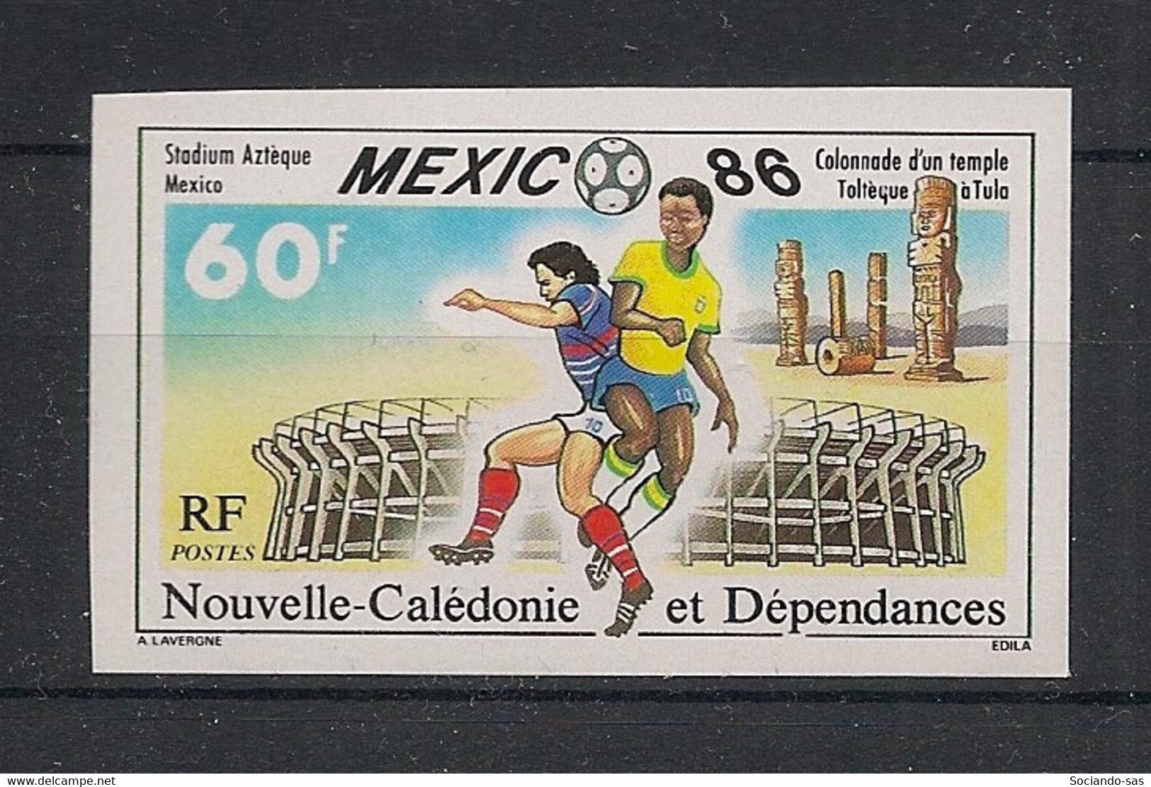 NOUVELLE CALEDONIE - 1986 - N°YT. 525 - Football World Cup - Non Dentelé / Imperf. - Neuf Luxe ** / MNH / Postfrisch - 1986 – Messico