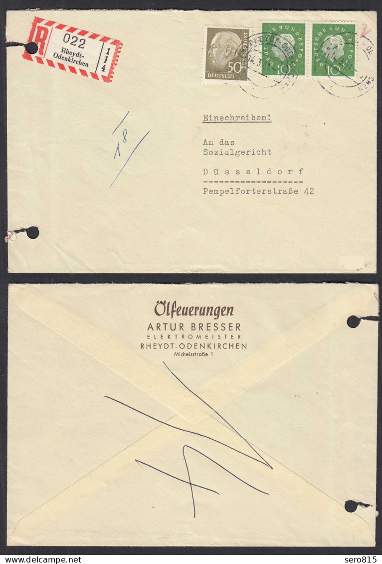 BRD Bund Heuss 2. + 3. Serie MIF R-Brief 1961 Von Rheyd-Odenkirchen  (30991 - Altri & Non Classificati