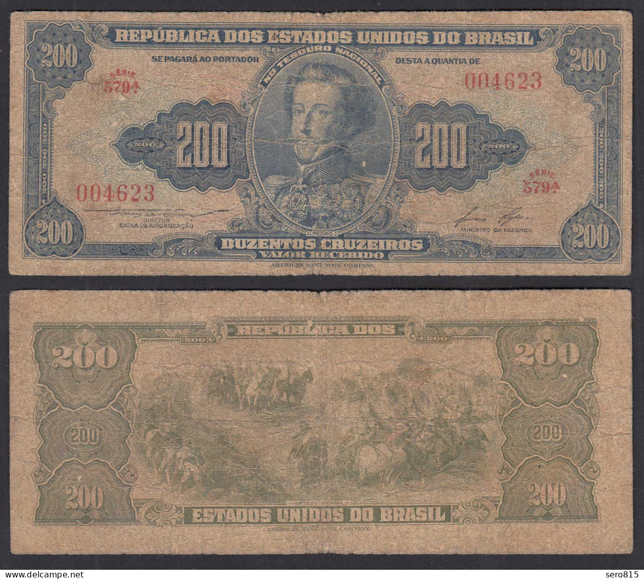 Brasilien - Brazil 200 Cruzaros (1955/59) Pick 154c Sig.7 VG (5)  (31028 - Other - America