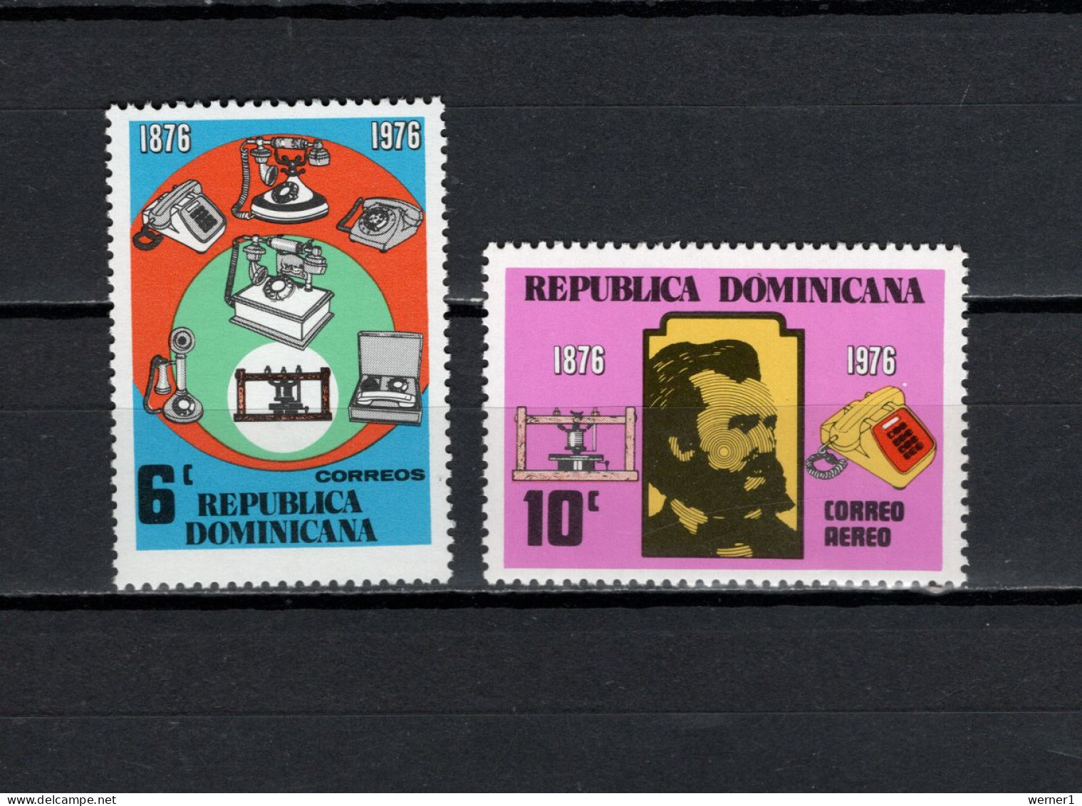 Dominican Republic 1976 Space, Telephone Centenary Set Of 2 MNH - Amérique Du Nord