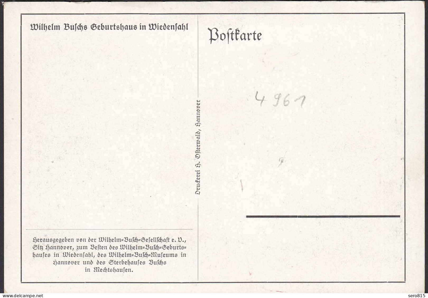 AK Wiedensahl Schaumburger Land Geburtshaus Wilhelm Busch    (31748 - Other & Unclassified